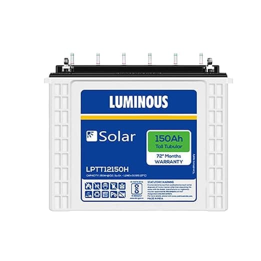 Luminous LPTT12150H 150Ah Tall Tubular Solar Battery | Efficient | Reliable | Low Maintenance | 5-Year Warranty