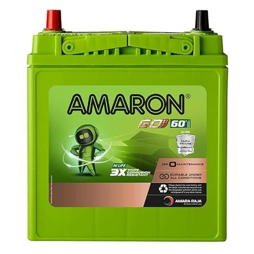 Amaron Go Series Hi Life Car Battery - Amaron Go - Go 34B20L with Warranty- 48 Months (24 Months Free + 24 Months Pro Rata) - 3